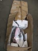 One boxed Ultrasport Home Trainer F-Bike 200B in silver and black.