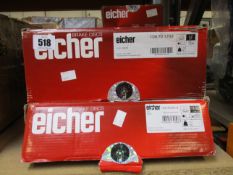 Three boxed as new Eicher carp part and related items to include two boxed of Eicher brake discs and