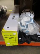 A number of football training items to include: one SKLZ rebound passing trainer, four GHB agility