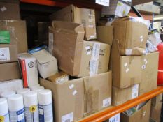 One shelf of miscellaneous, mainly industrial related items.