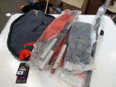A collection of kayaking and canoeing equipment to include: two Scoprega paddles, one Palm