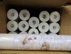 Twelve rolls of as new Just 4 Kids 2 wallpaper in various designs.