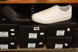 Five pairs of as new Topman white Perry trainers (UK 6, 7, 8, 2 x 9), a pairs of as new Topman Black