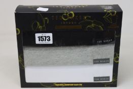 Four boxed as new Ted Baker 3 T-shirt gift sets (medium).