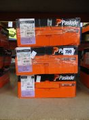 Four Paslode 141234 3.1 x 90mm Galv Plus round smooth shank nails x 2200 with 2 fuel cells (Some