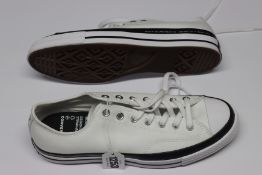 A pair of as new 7 Moncler Fragment + Converse Chuck All Star in white (UK 10 - No box).