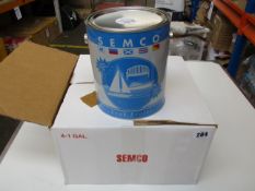 Three tins of Semco Teak Sealer in classic brown (128fl. oz, 3784,8ml).