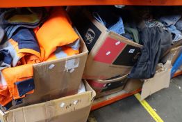 Eight boxes of assorted clothing and related items.