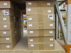 Fourteen individually boxed drill guide sets for cup style concealed hinges.