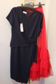 Two as new Amandine Red Lagenlook Petticoat size unknown (6011) and one as new Gerry Weber navy blue