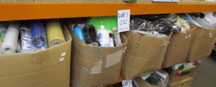 Five boxes of miscellaneous items to include toiletries, Cateye cycling accessories and Demon Labz