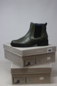 Three pairs of ladies' boxed as new Tamaris Hayden Chelsea Boots in olive green (EU one pair 36, two