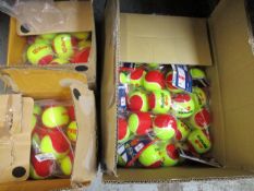 A quantity Tennis balls to include Babolat red felt training balls (Approximately 22 packs of 3