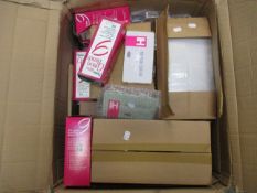 An assortment of as new Izabelle Hammon items to include clear tip extensions and gels.