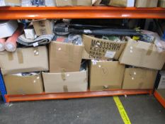 Eight boxes of miscellaneous items to include mobile phone cases, toiletries and stationery (Over