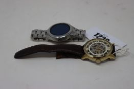 Two pre-owned Fossil watches; a DW5A and a 20 Jewel (Requires new strap).