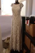 An as new BHLDN lace with nude under layer wedding gown (UK 12/US 8).