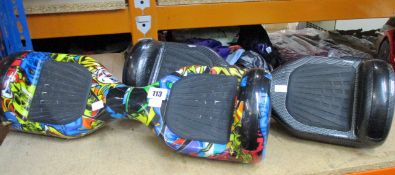 Three pre-owned hoverboards (Boards only).