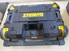 A pre-owned DeWalt 18V TSTAK DAB Radio (PN:DWST1-81079) with Charging Cable (No Battery).
