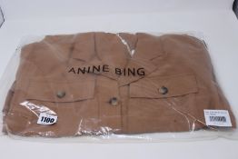 One as new Anine Bing Kaiden Belted Utility Dress In Brown size XS (A-02-1009-250).
