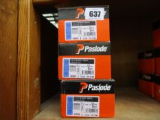 Five boxed as new Paslode 921588 16 G x 32mm galvanised straight brad fuel packs (2000 per box + 2