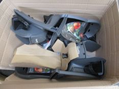 Two as new Hamax Smiley Child Bike Seats in grey/black.