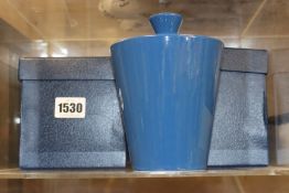 Two as new Savinelli 1876 Ceramic Tobacco Vase in blue.