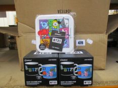 An assortment of as new BT21 items to include mugs, lunchboxes and stickers.