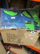 A quantity of reversible training bibs, sports whistles, captain arm bands and zip ball bags.