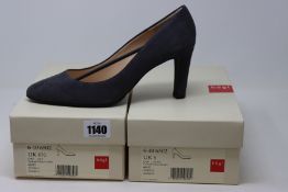 Two pairs of Hogl Bonnie closed toe shoes in dark grey (UK 6, 6.5).