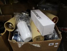 A large box of assorted drinking bottles, including items from Chilli's and Corcickle (Some items