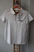 One boy's pre-owned Burberry white polo shirt size 14 y.