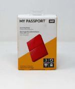 A boxed as-new WD My Passport 3TB Auto Backup Portable Hard Drive (box sealed).