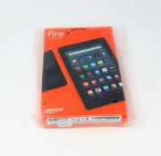 A boxed as new Amazon Fire 7 with Alexa, 16GB, in Black (box sealed).