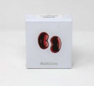 A boxed as new pair of Samsung Galaxy Buds Live Wireless In-Ear Headphones in Mystic Red (box