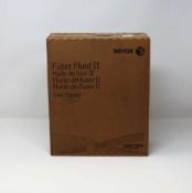 Two as new bottles of Xerox Fuser Fluid II iGen Family 008R13096 (Bottles sealed, one missing lid).