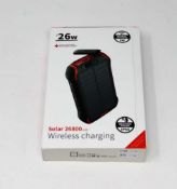 A boxed as new i26w 26800 mAh Portable Solar Power Bank with Wireless Charging (Some cosmetic damage