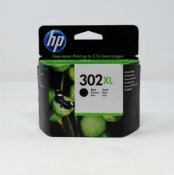 Four boxed as new HP 302XL Black Ink Cartridges (P/N: F6U68AE Expiry Date: May 2022) (Boxes