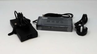 A boxed as new Dell D6000 USB-C/USB 3.0 Docking Station with 130W Power Supply (box opened).