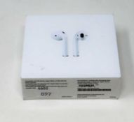 A boxed as new pair of Apple AirPods 2nd Generation (box sealed).