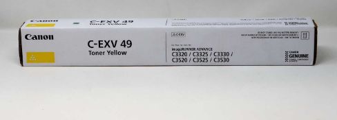 A boxed as new Canon C-EXV49 High Capacity Yellow Toner Cartridge (box sealed).
