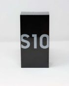 A boxed as new Samsung Galaxy S10 Dual Sim SM-G973F/DS 128GB 8GB RAM in Prism White (Checkmend