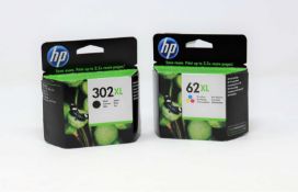 One boxed as new HP 302XL Black Ink Cartridg (P/N: F6U68AE Expiry Date: May 2022) and one boxed as
