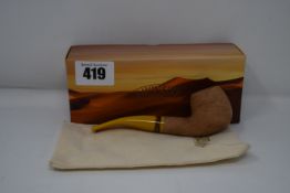 An as new Savinelli 1876 Ghibli Rusticated natural 6mm pipe (RRP €175).
