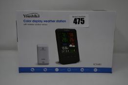 Four boxed as new Youshiko YC9481 Colour Display Weather Station (With wireless outdoor sensor).