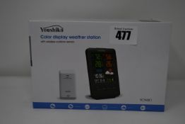 Four boxed as new Youshiko YC9481 Colour Display Weather Station (With wireless outdoor sensor).
