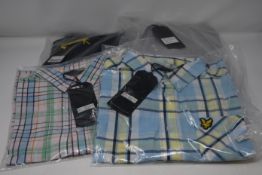 Five pairs of junior's as new Lyle & Scott sweatpants/trousers together with two shirts (All 9-10