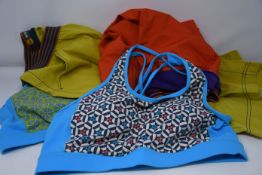 Assorted as new Moon Climbing clothing; three pairs of children's climbing trousers, two pairs of