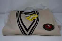 A ladies as new Sandro Paris Palm Sweater in beige (Size unavailable).