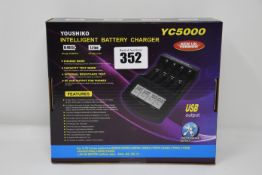 Five boxed as new Youshiko intelligent battery chargers (YC5000).